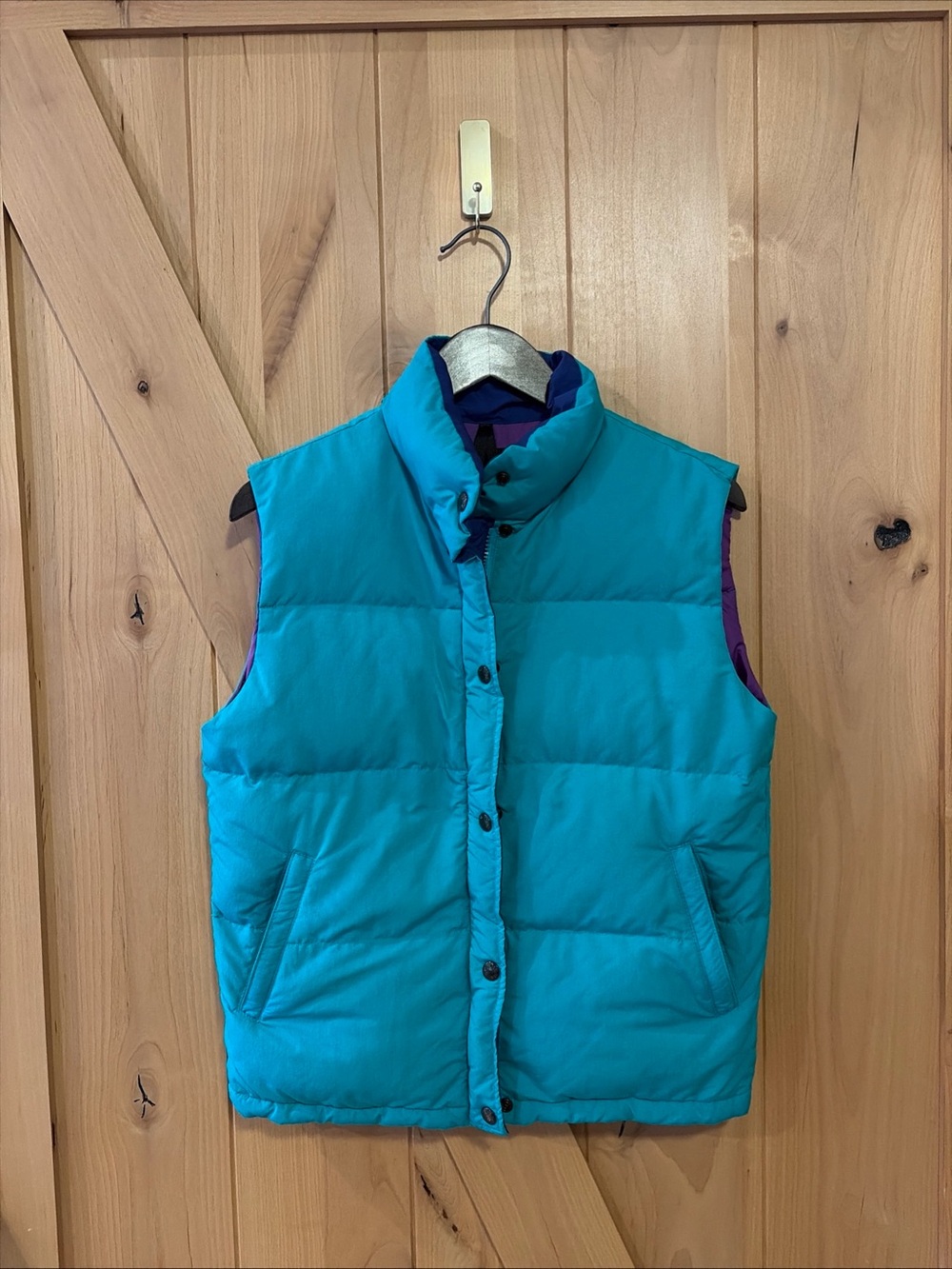 Vintage Y2k The North Face Puffer Vest Down Womens Small Teal Purple Full Zip